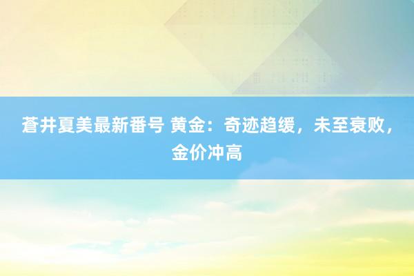蒼井夏美最新番号 黄金：奇迹趋缓，未至衰败，金价冲高