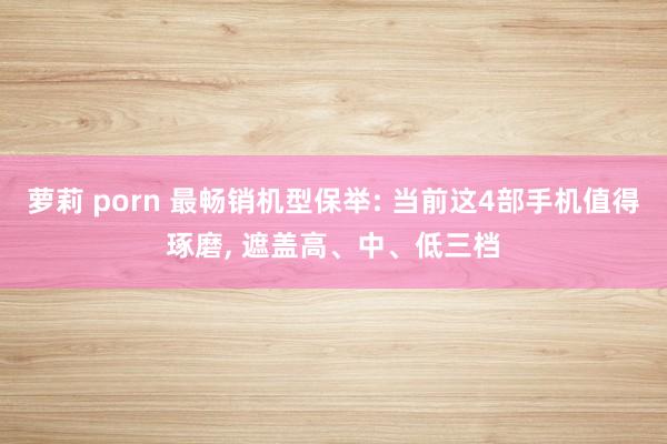萝莉 porn 最畅销机型保举: 当前这4部手机值得琢磨， 遮盖高、中、低三档