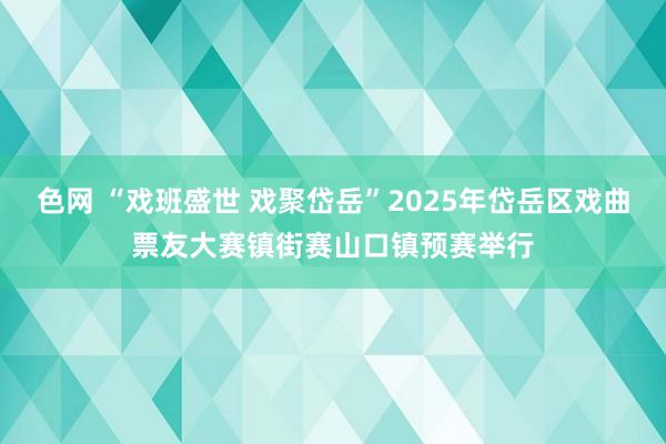 色网 “戏班盛世 戏聚岱岳”2025年岱岳区戏曲票友大赛镇街赛山口镇预赛举行