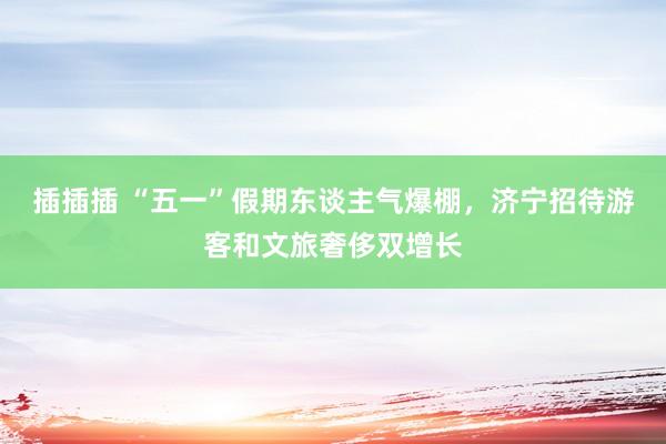 插插插 “五一”假期东谈主气爆棚，济宁招待游客和文旅奢侈双增长