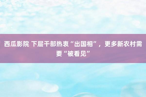西瓜影院 下层干部热衷“出国相”，更多新农村需要“被看见”